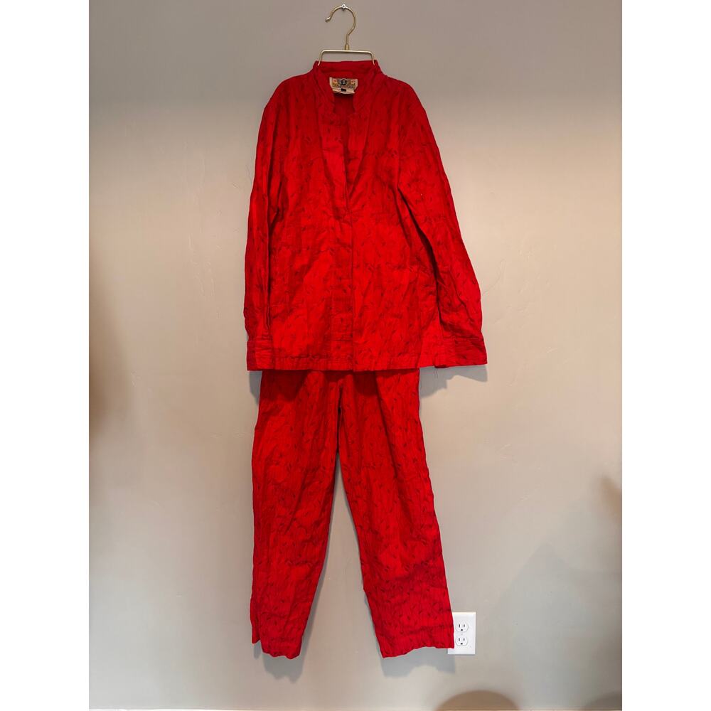 Gene Ewig Bis Pants & Shirt Embroidered Womens Size S Maximalist California Sun